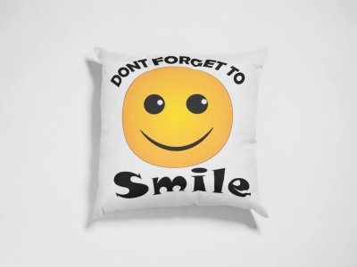 Don't Forget to Smile Emoji - Emoji Printed Pillow Covers For Emoji Lovers(Pack Of Two)