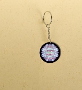 Dreams And Protection Raksha Bandhan Quote Printed Round Keychain Pack of 2