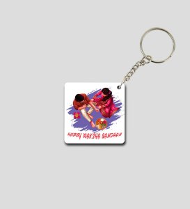 Traditional Indian Festival of Rakhi Love Printed Keychain Pack of 2