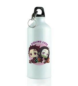 Sweet Sibling Bond in Chibi Art Aluminium Printed Sipper Bottle 600ml