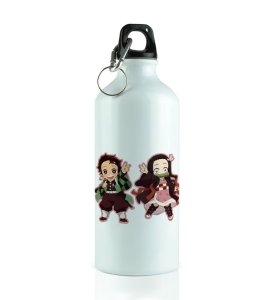 Anime Style Happy Brother Sister Duo Aluminium Printed Sipper Bottle 600ml